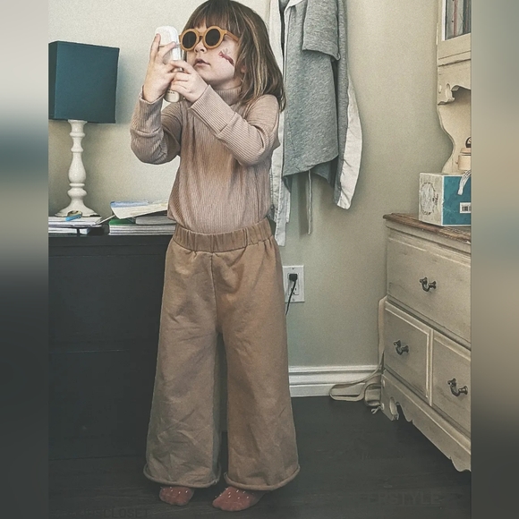 Fleece Simple Folk SZ 5-6 Organic Cotton pants wide leg fleece trouser - Picture 5 of 13